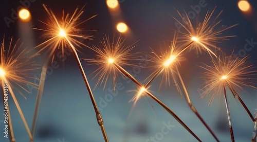 glowing sparkler on blurred background  happy new year background  happy New Year background with glowing sparklers