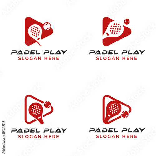 Padel Red Play Logo bundle