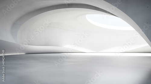 ai-generated, abstract interior angled design, futuristic scene, modern empty light room with concrete structure, with light gray tones, 8k