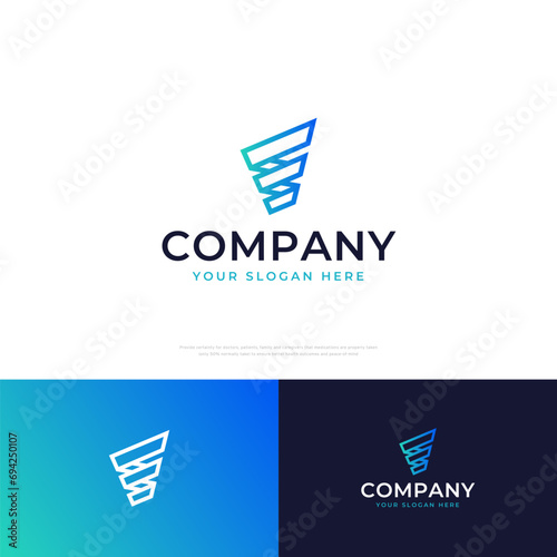Abstract Letter E B Tech Logo