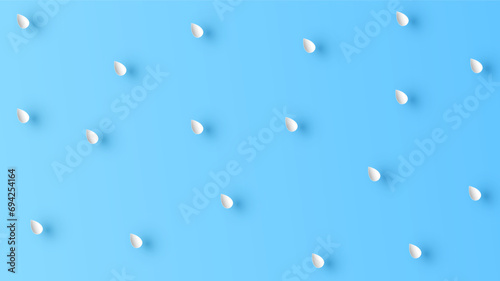 Raindrops background. Rainy background. Rainy season. Paper cut and craft style. vector, illustration.