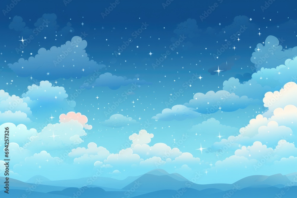 Sky cloud space galaxy background with stars.