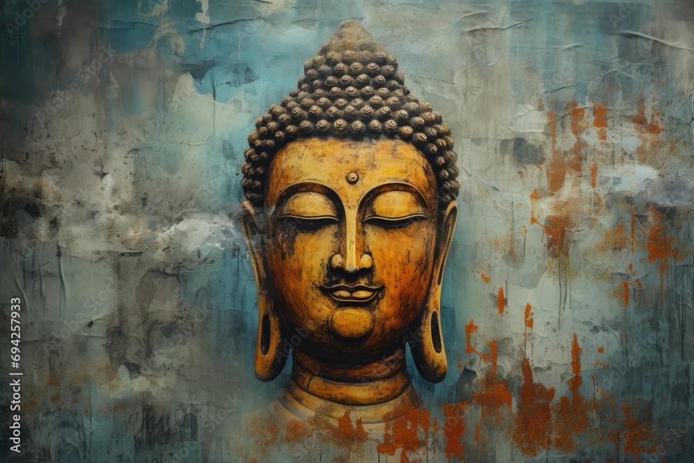 Buddha statue as wallpaper illustration Buddha statue as wallpaper illustration
