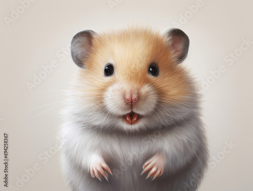 hamster on gray background