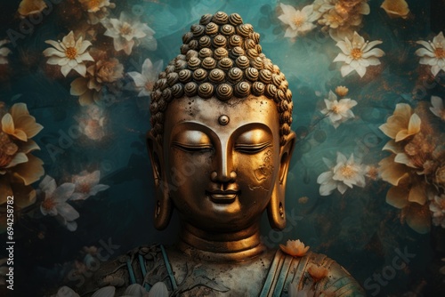 Buddha statue as wallpaper illustration