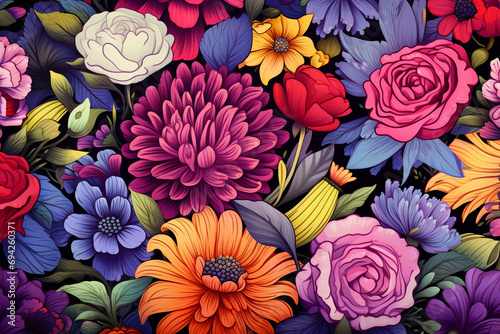 Colorful flower pattern background