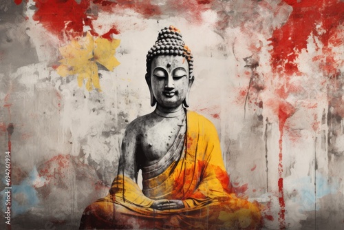 Wallpaper Mural Buddha statue as wallpaper illustration Torontodigital.ca