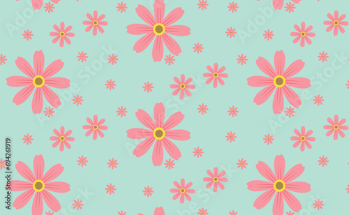 Trendy Hand drawn Wild Meadow florals , Flower bouquet illustration Seamless Pattern Vector Design, Design for fashion , fabric, textile, wallpaper, cover, web , wrapping and all prints