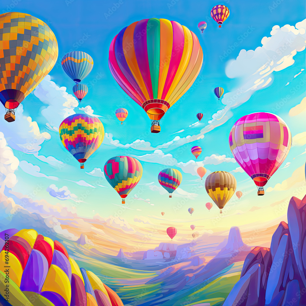 Fototapeta premium colorful hot air balloon