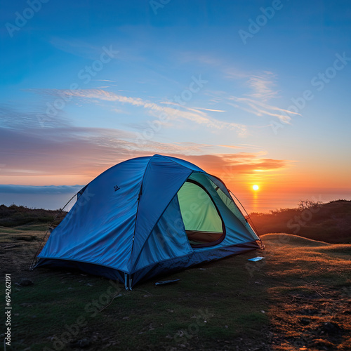 camping in the sunset