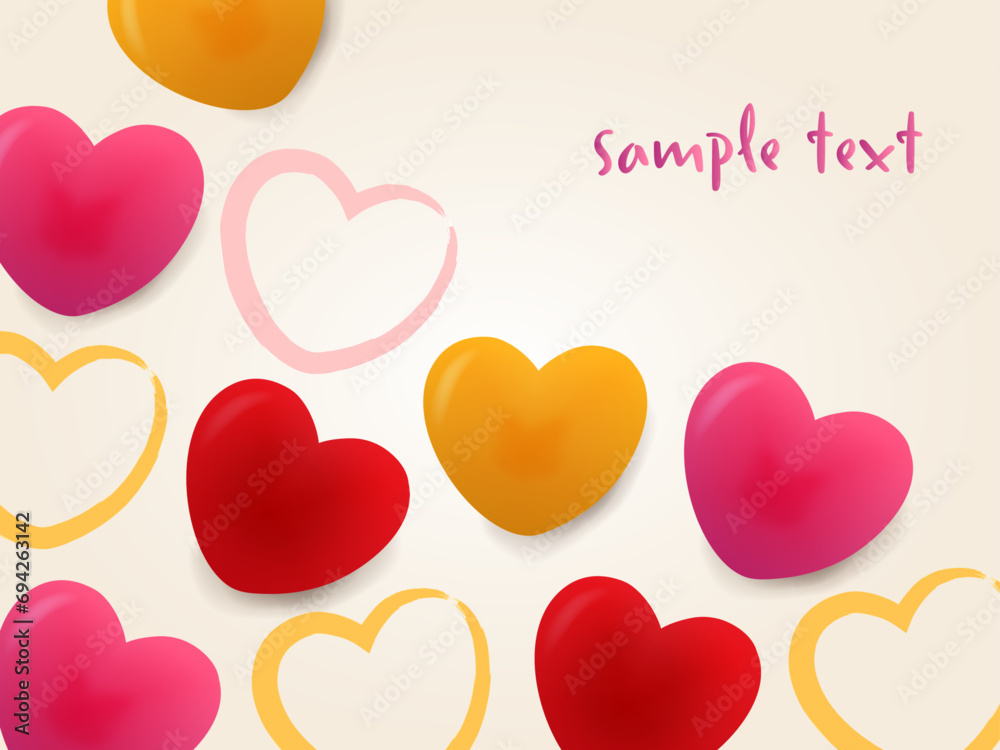 fond de ballons en forme de coeur brillant