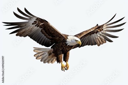 American Eagle is flying gracefully on a transparent background