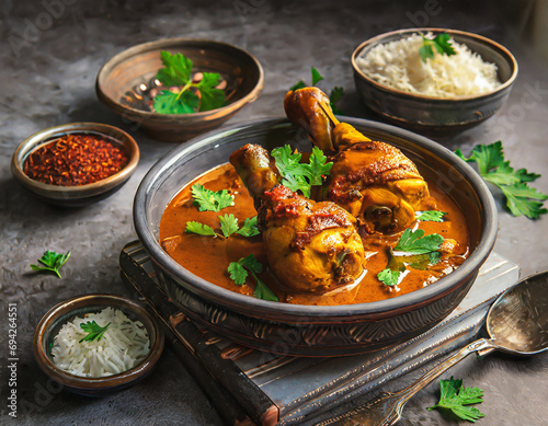 chicken curry with legs drumstick or murg tangri tangdi masala photo