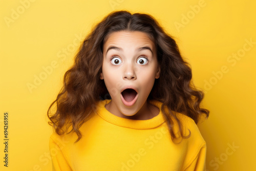 the girl is very surprised