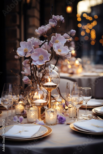 wedding table setting for a dinner © Denis
