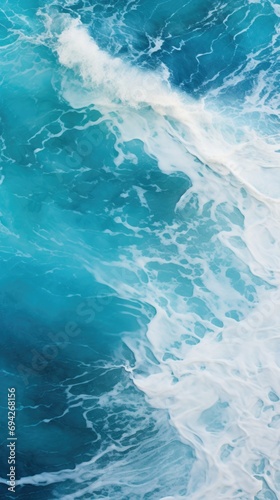 Blue ocean waves. Vertical background © kramynina