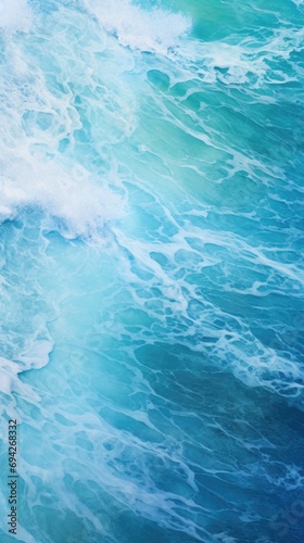 Blue ocean waves. Vertical background