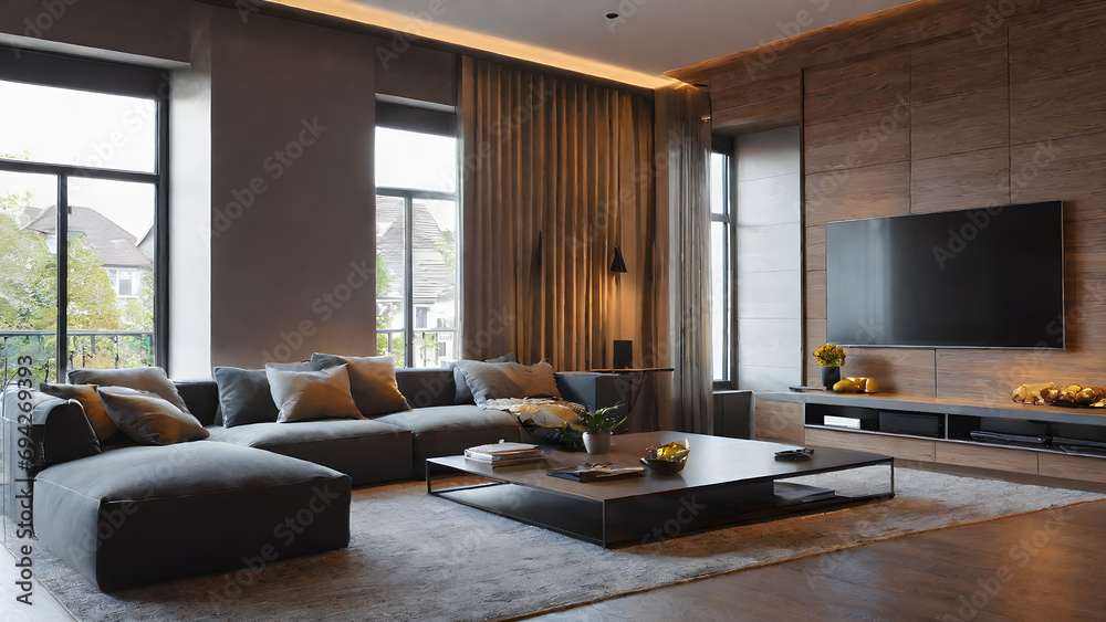 Frame mockup, ISO A paper size. Living room wall poster mockup. Interior mockup with house background. Modern interior design. 3D render, generative ai Frame mockup, ISO A paper size. Living room wall poster mockup. Interior mockup with house background. Modern interior design. 3D render, generative ai