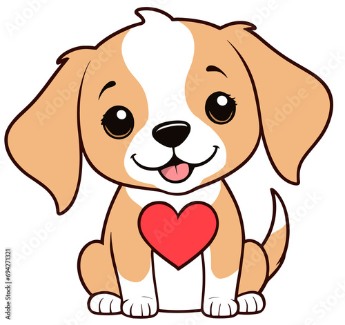 Cute Dog with a love symbol