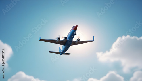 Plane in blue sky 