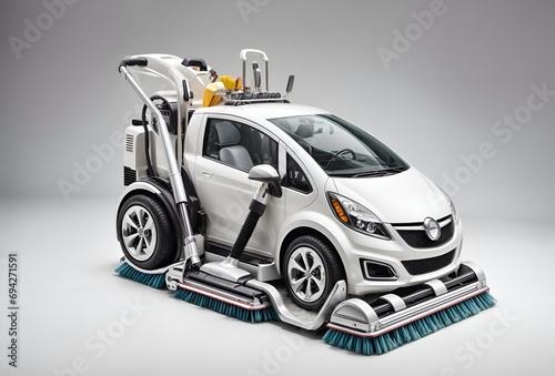 a car designed to look like a modern floor cleaning device