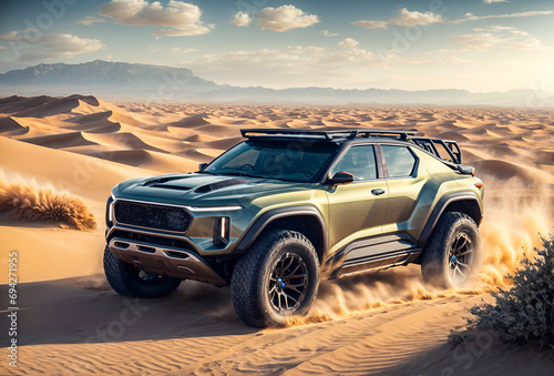a car designed to suit the desert environment photo