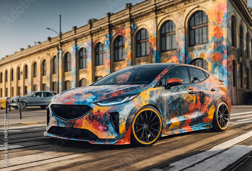 a car with an art-themed design © Meeza