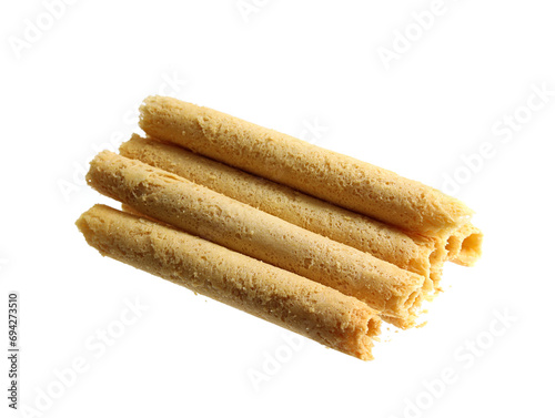 Crispy egg roll with a white base