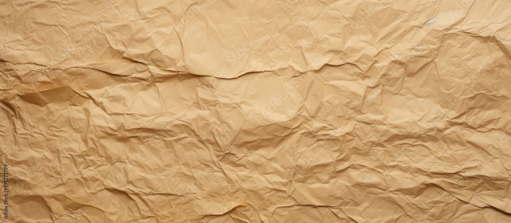 Brown paper texture crumpled horizontally. Brown paper texture crumpled horizontally.