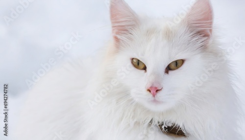 Portrait of the white Persian cat.