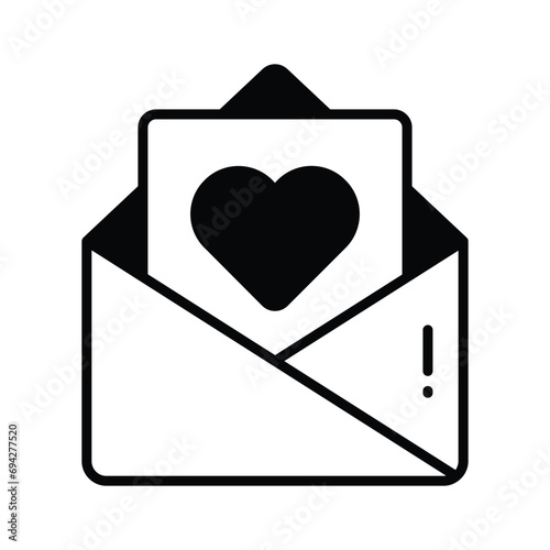 Greeting card on envelope showing concept icon of greeting card, invitation card vector design