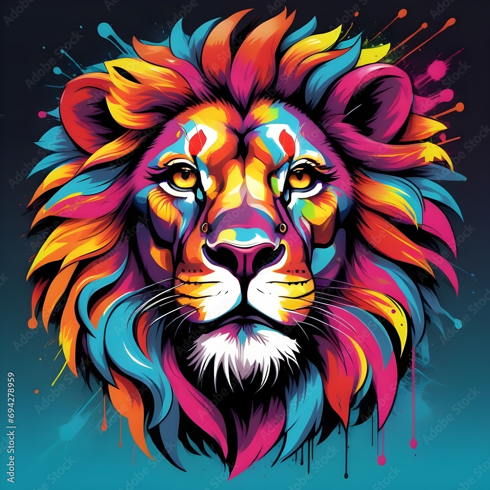 Colorful lion head 