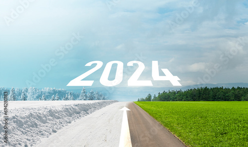 Jahreszeitenwechsel von Winter zu Frühling und sommersommer im Jahr 2024