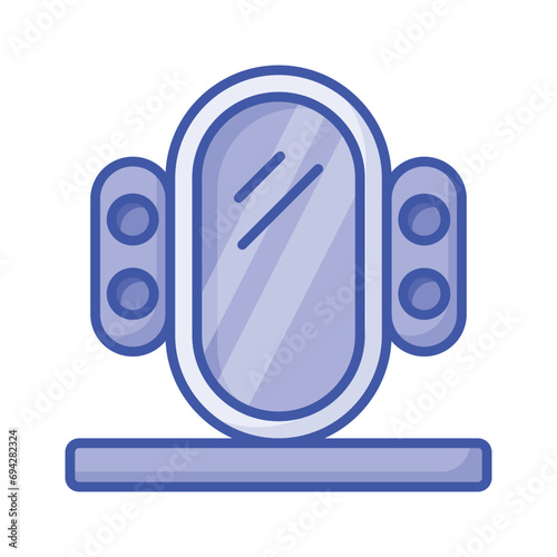 An icon of vanity mirror, trendy barber accessories vector design