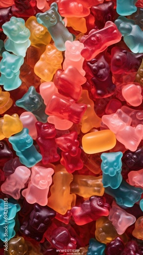 Candy gummies . vertical background