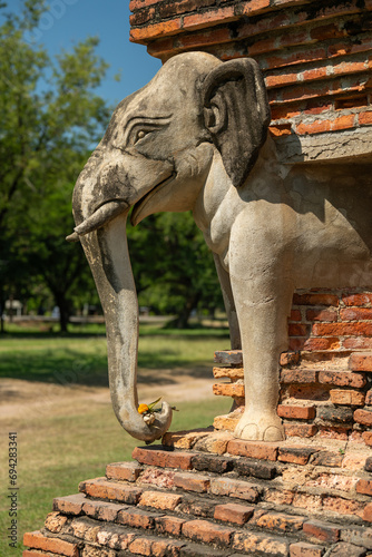 Closeup of Wat Sorasak in Sukhothai Historical Park photo