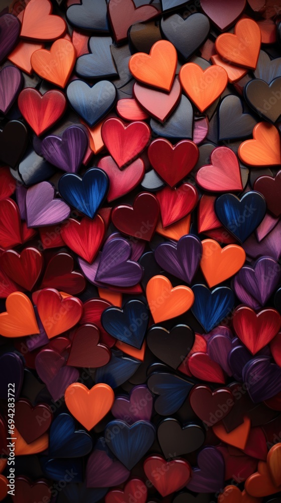 Heart shapes vertical background - obrazy, fototapety, plakaty 