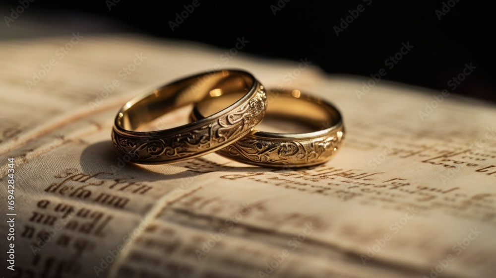 Intimate portrayal of marital rings Intimate portrayal of marital rings