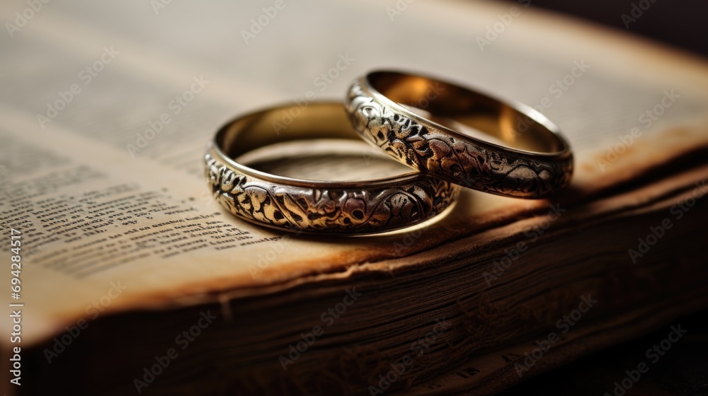 Intimate portrayal of marital rings Intimate portrayal of marital rings