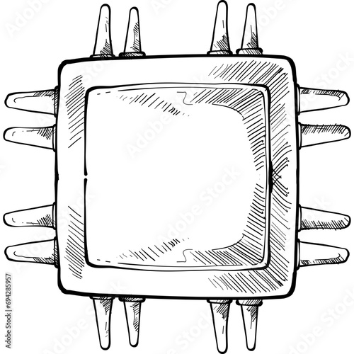 microprocessor handdrawn illustration