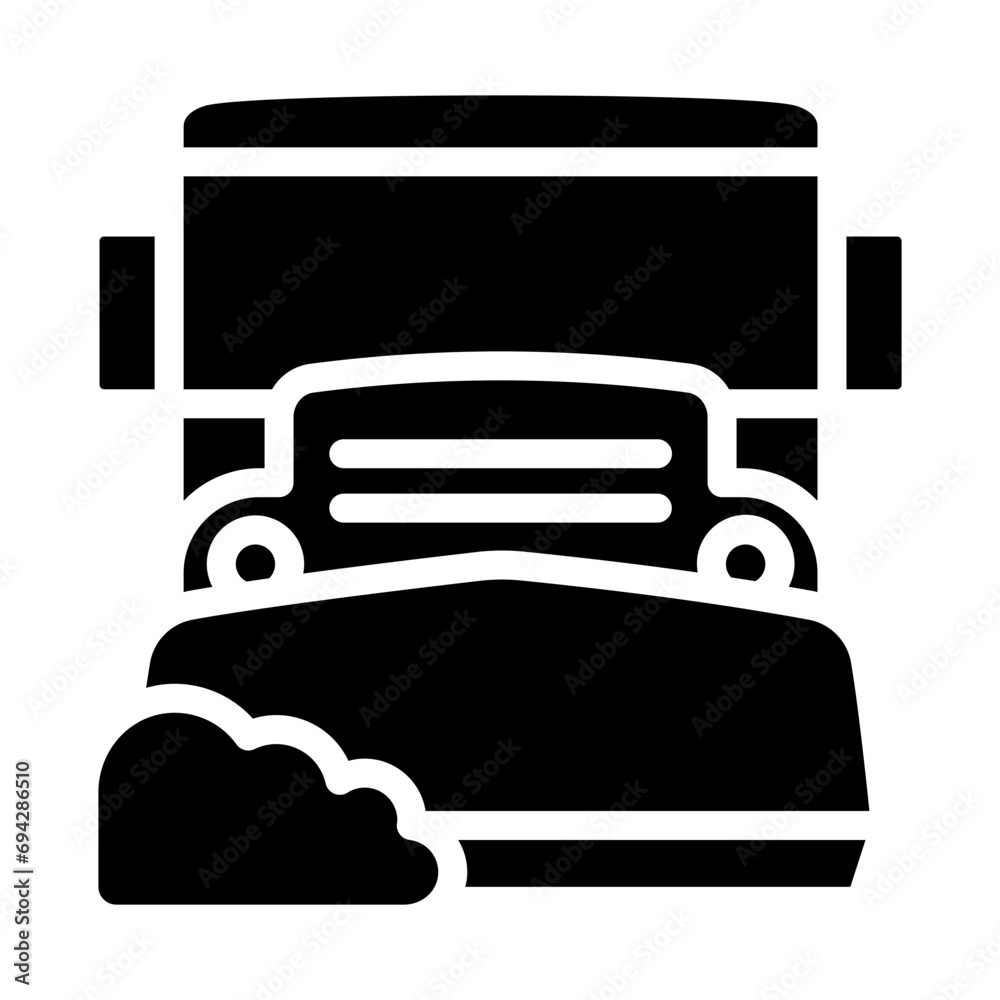 snow plow glyph icon, related for winter theme. use for web, banner and app development snow plow glyph icon, related for winter theme. use for web, banner and app development