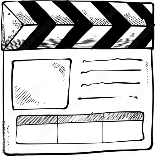 clapperboard handdrawn illustration