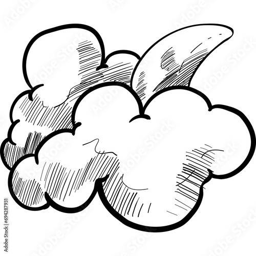 cloudy night handdrawn illustration
