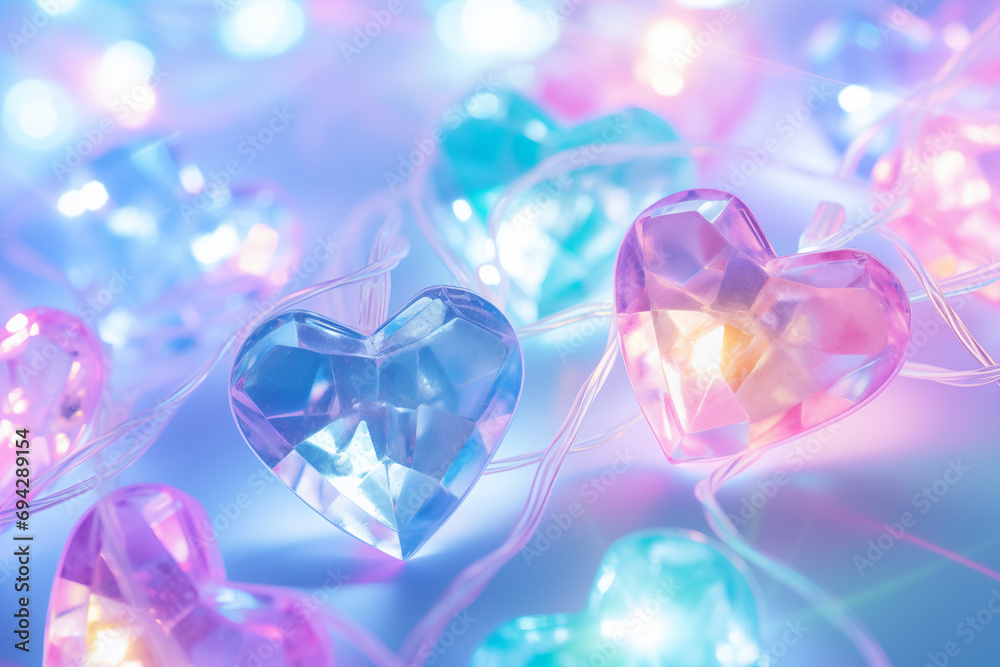 Background of garlands in the form of light bulbs in the shape of hearts. Background of garlands in the form of light bulbs in the shape of hearts.