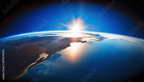 宇宙 地球 Sunrise over earth Generative AI 