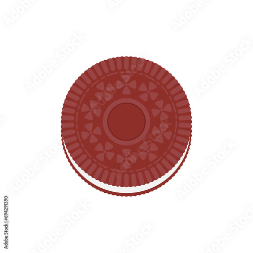Cookies sandwich cream in Red Velvet flavor illustration vector