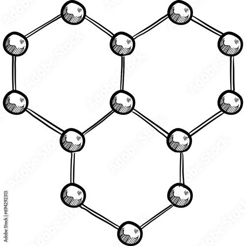 molecules handdrawn illustration