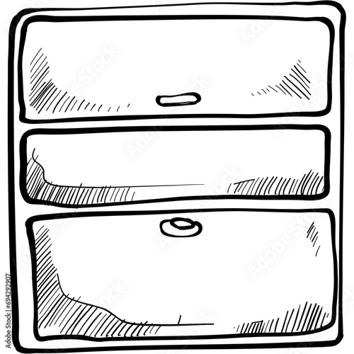 drawer table handdrawn illustration