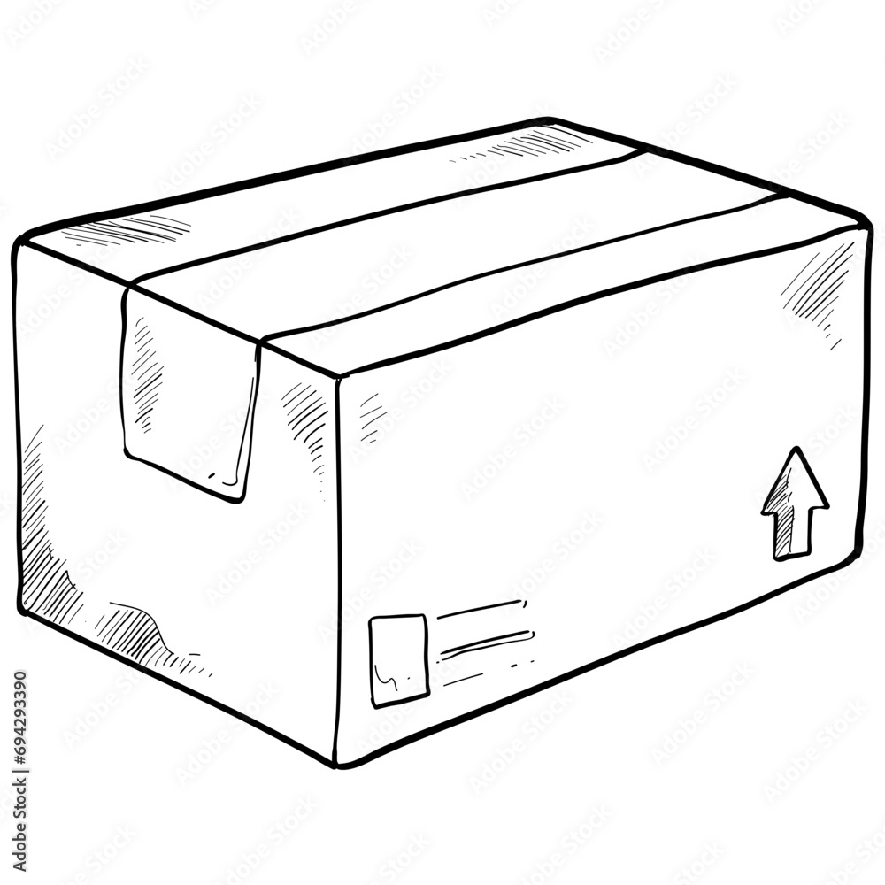package box handdrawn illustration package box handdrawn illustration