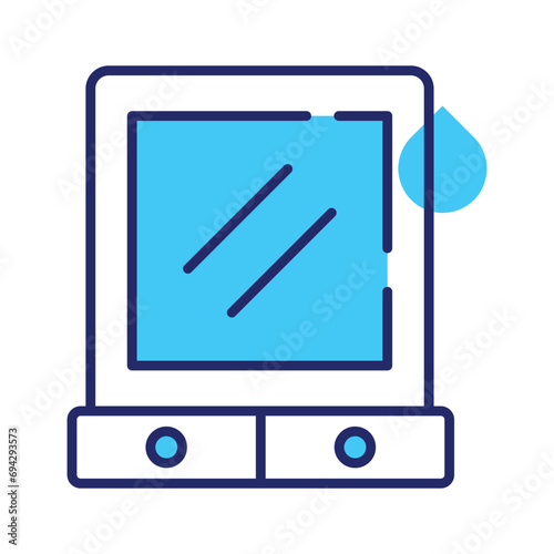 An icon of vanity mirror, trendy barber accessories vector design
